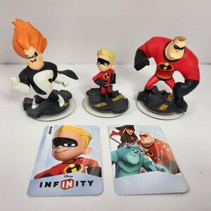 Disney Infinity Incredibles Lot Dash Mr Incredible Syndrome Figurines Cards